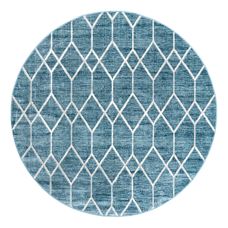Jolette Geometric Indoor Rug, Round 7'