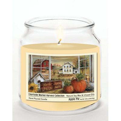 Plant Faith, Harvest Love 14 oz Candle Glass Jar with Brushed Silver Metal Lid