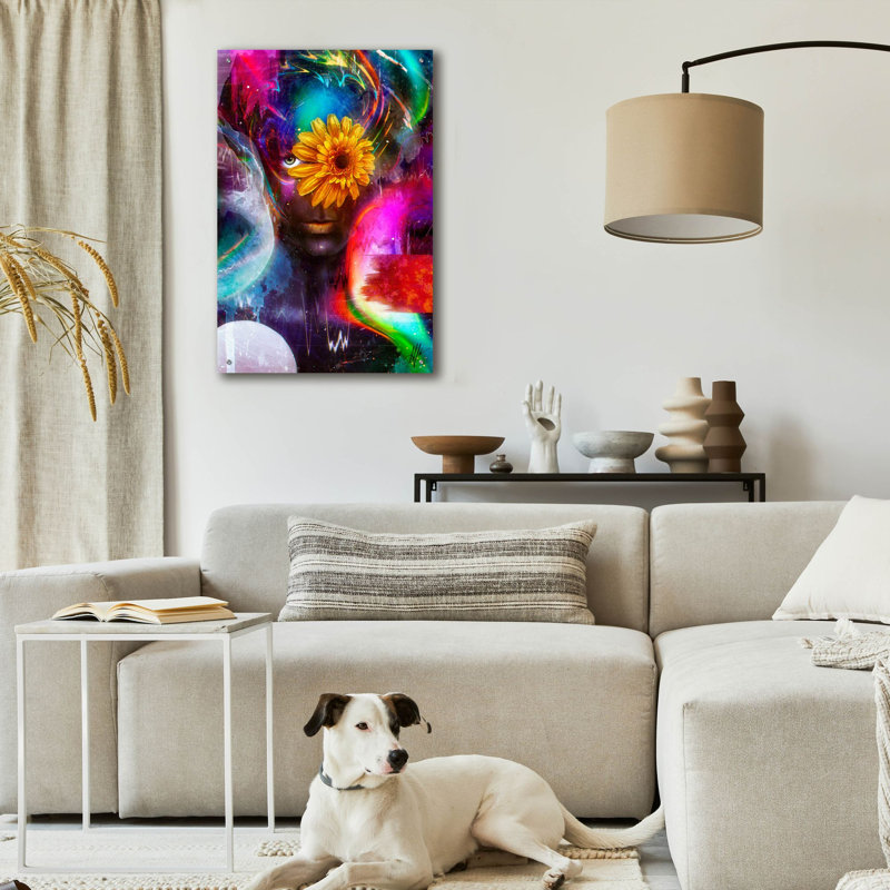 Art mural en verre épique «Synesthetic Aurora» par Mario Sanchez Nevado, 24 po x 36 po, H 36 po x l 24 po