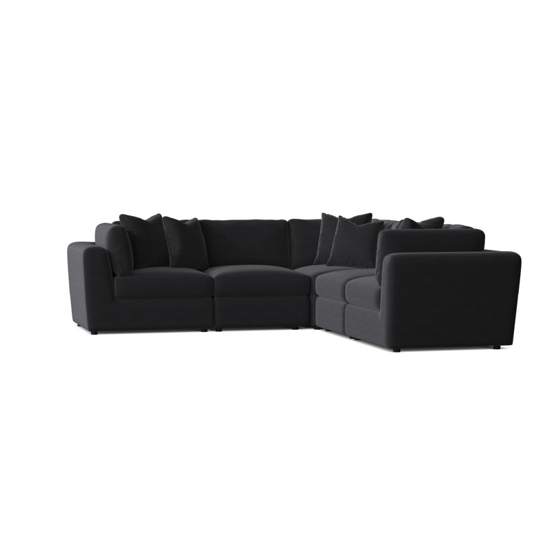 Oasis 11- Piece Upholstered Corner Sectional, Akiko Graphite Performance 5534-011