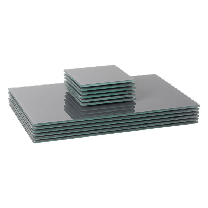 Harbour Housewares - Glass Placemats & Square Coasters Set, Grey
