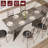 70.9" Farmhouse Dining Table for 6 with V-Shaped Leg, Solid Wood Kitchen Table for Dining Room-742230039