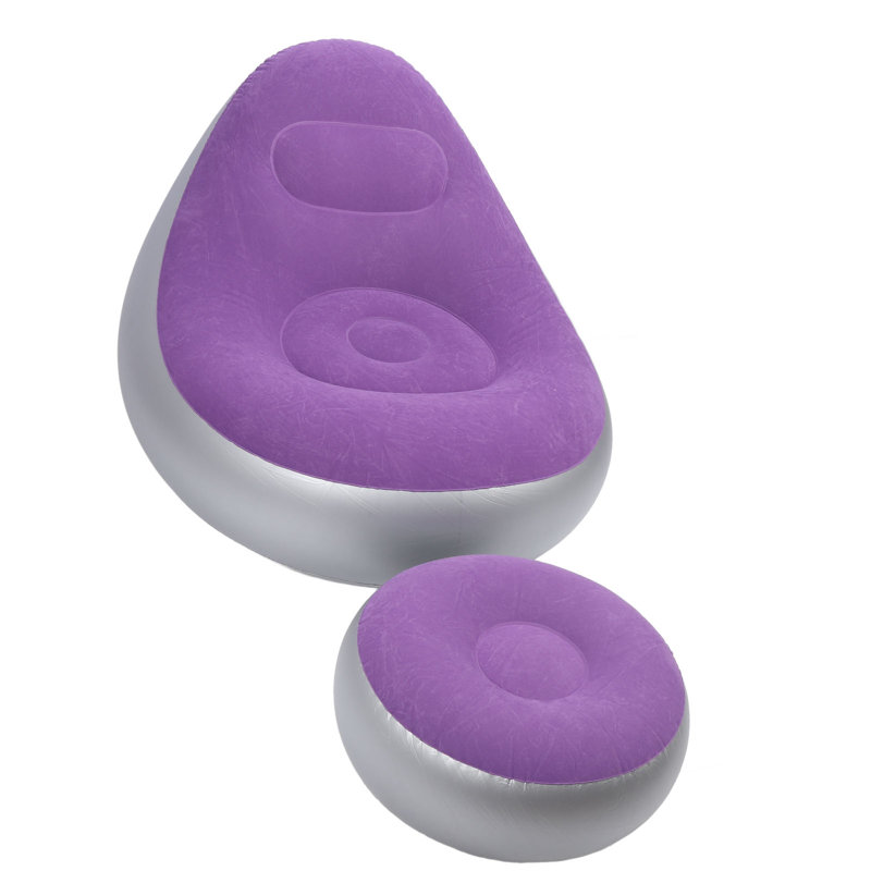 Upholstered Chaise Lounge, Purple/Grey