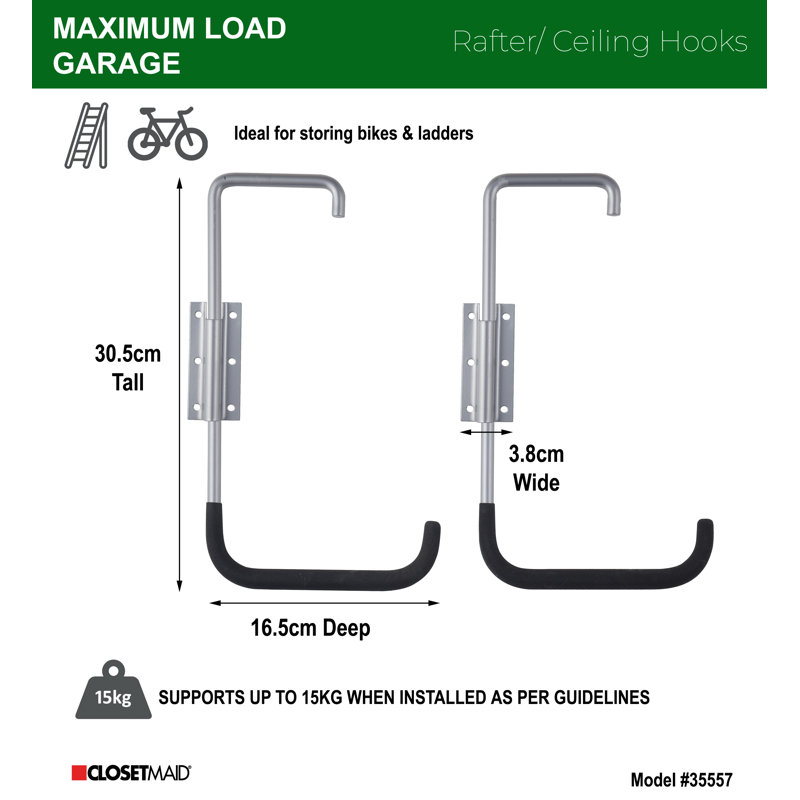Maximum Load Garage Ceiling & Wall Hooks