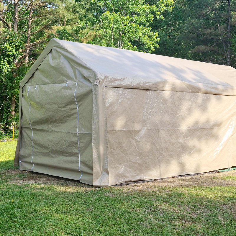 Abri d'auto à toile robuste pour l'extérieur, Beige
