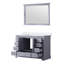Meuble-lavabo gris foncé 48 po - Plateau en marbre, miroir 46 inclus, miroir d'usure et de dommages, portes à fermeture douce, teinture