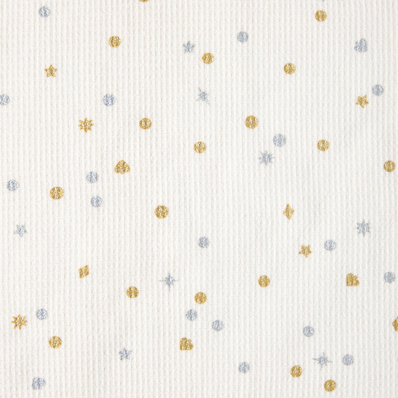 Kate Spade New York Celebration Confetti Dot Kitchen Towel Set, Ivory/Gold/Silver, 17"x28"