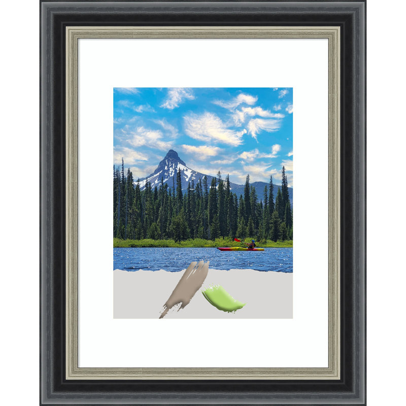Dragoja Black Wood Picture Frame with Mat, 11" x 14"