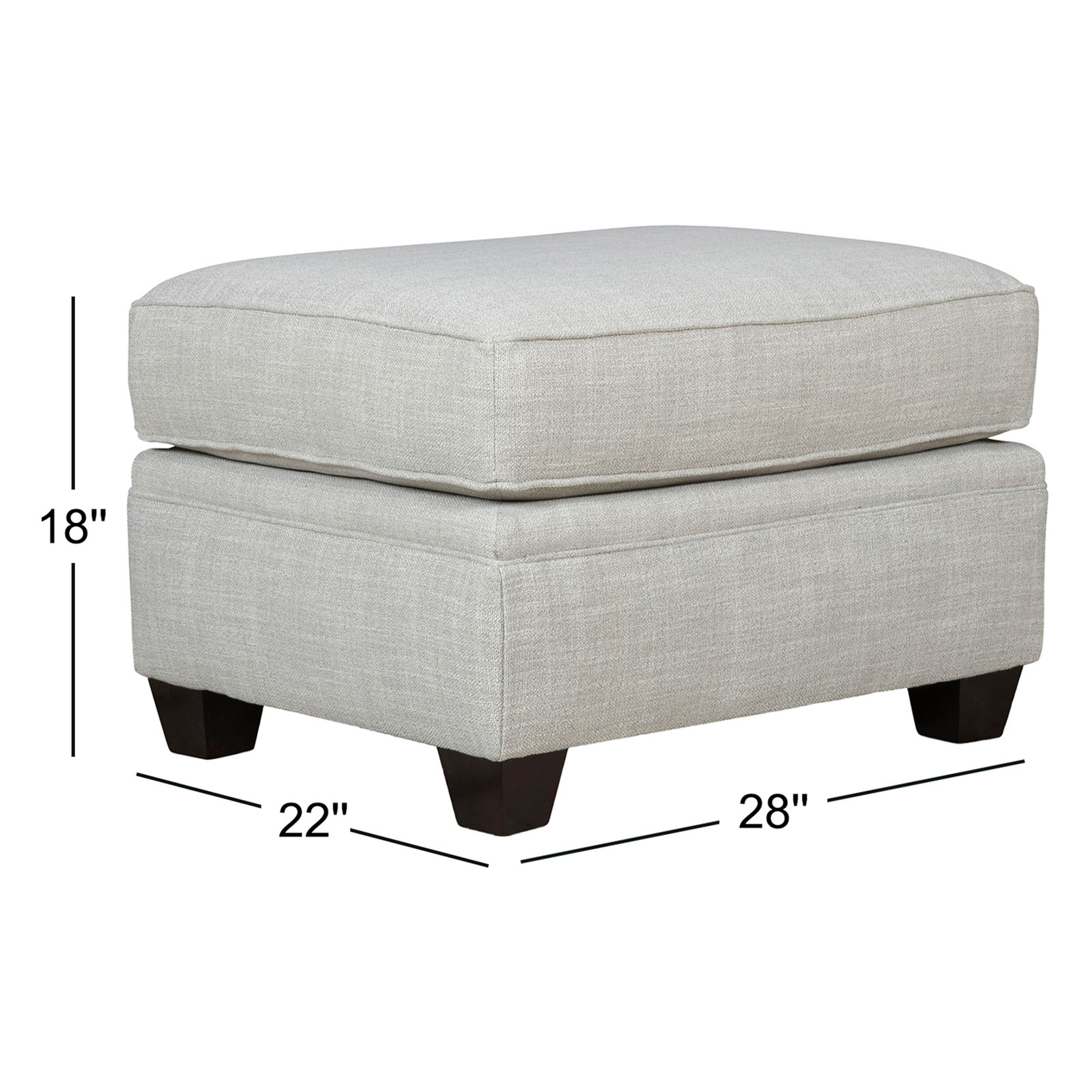 Weston 28" Ottoman, Signal Ash