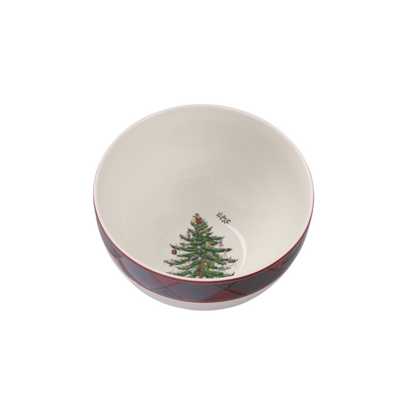 Spode Christmas Tree Christmas Tree Tartan Rice Bowl - 24 Oz, Set of 4