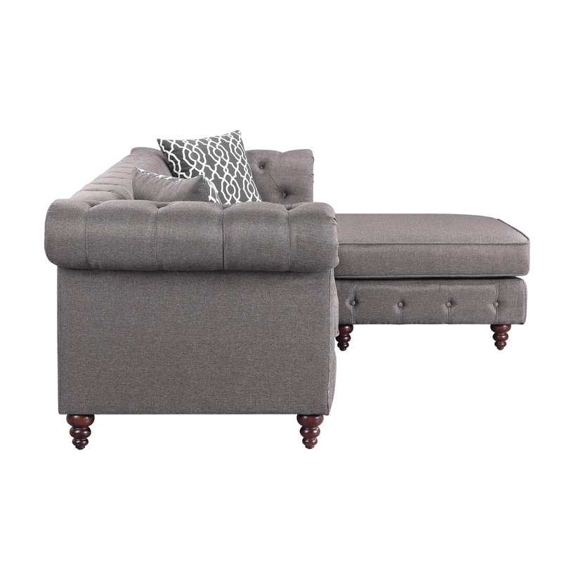 Waldina  Fabric Reversible Sectional Sofa