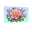 Arrangement floral de plantes et de fleurs avec rose rose et fleurs mauves-1528231243