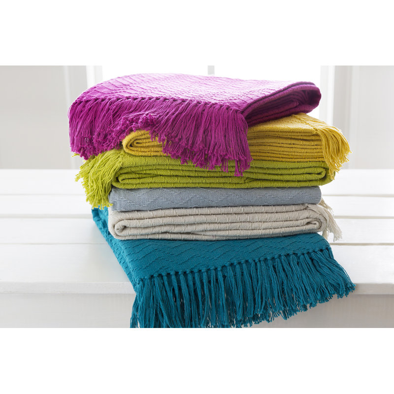 Embroidered Throw Blanket, Pink