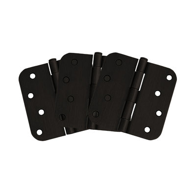Door Hinge 4-Inch, 5/8-inch Radius, 3-Pack