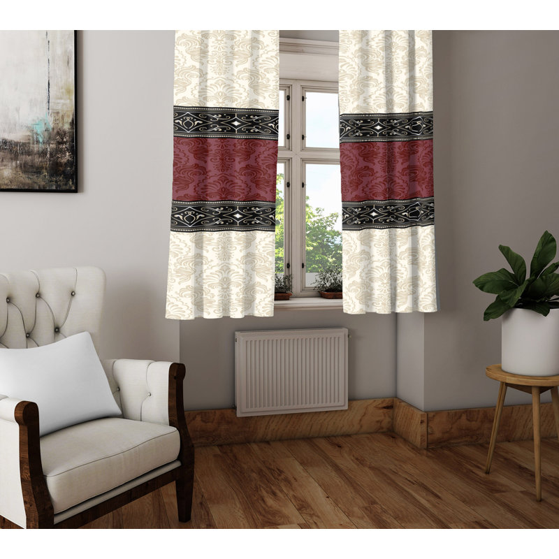 Paire de rideaux semi-transparents avec passe-tringle Damask, L 40 po x L 52 po