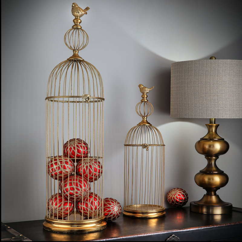 24-34" Metal And Resin Bird Cage 