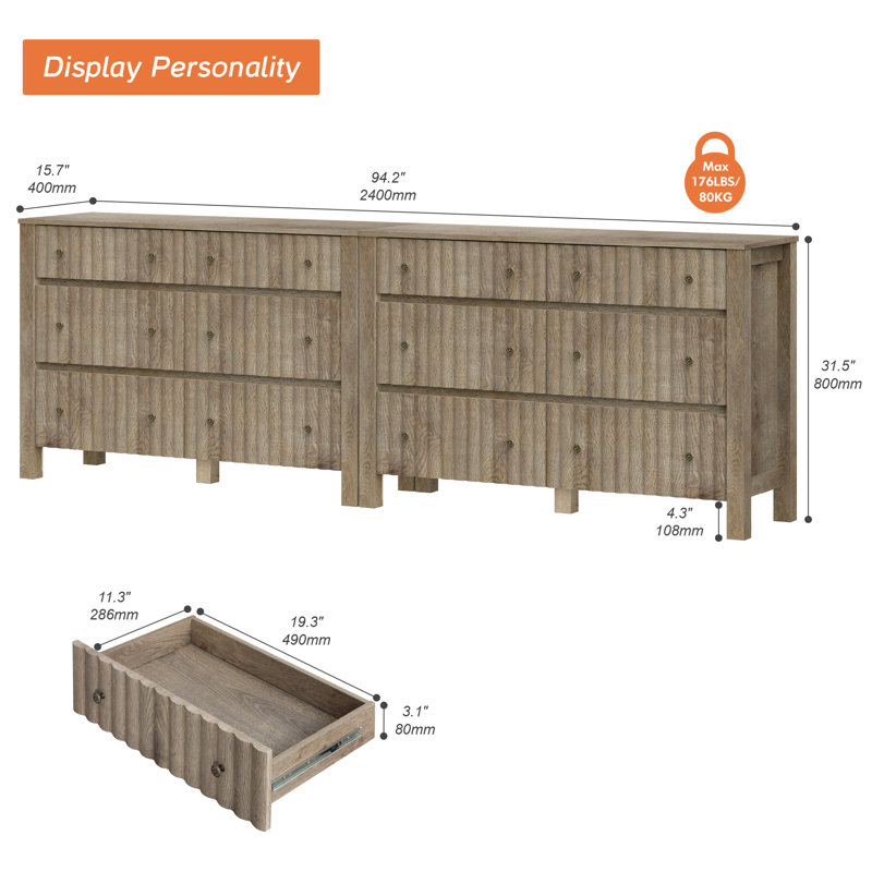 Commode 12 tiroirs Nadica