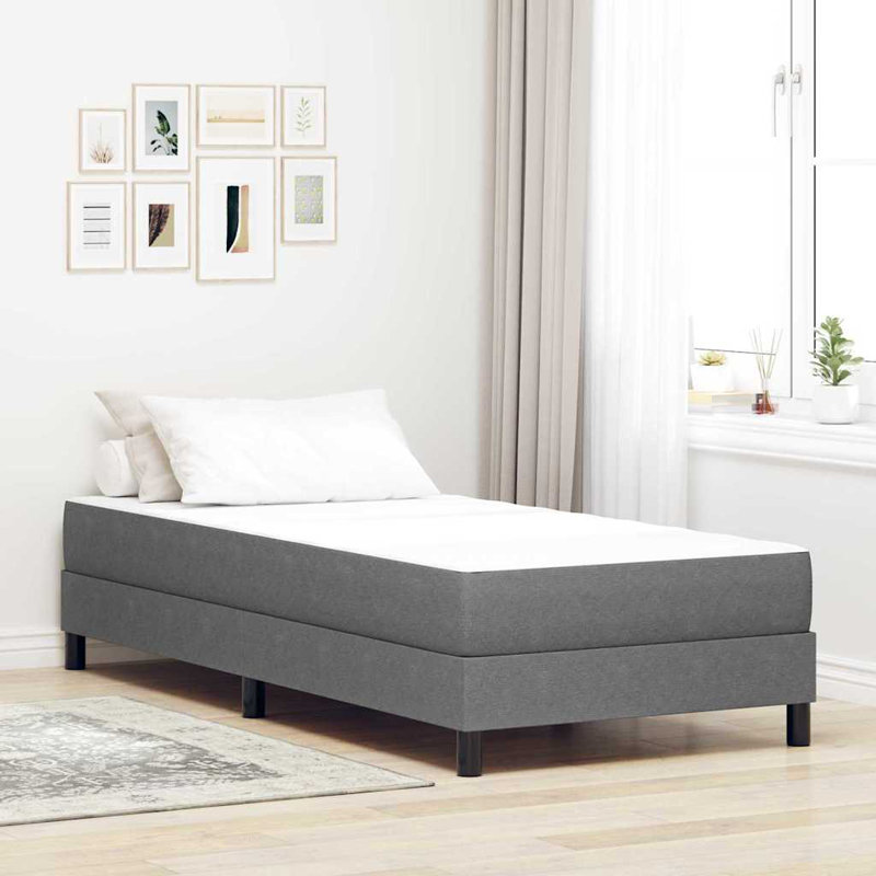 Vidaxl Bed Mattress With Mattress Light Grey  Fabric, Single (3')