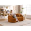 Canapé 2 places moderne incurvé sans dossier, dossier amélioré, canapé compressif orange en chenille avec 3 coussins, canapés modulaires minimalistes pour salon, bureau, appartement, chambre d'amis