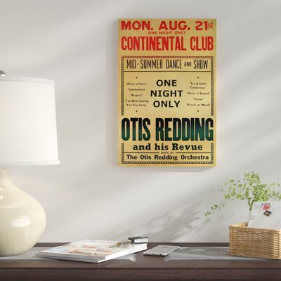 Otis Redding at The Continental Club's Midsummer Dance and Show Handbill, August 1967' Vintage Advertisement on Canvas -  East Urban Home, EF80EFB24A254ED9AF3CE8920FAFD1B7