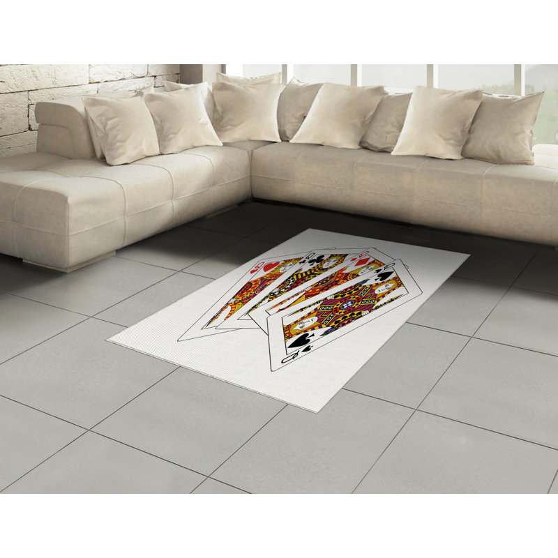 Casino High Density Long Fiber Poly Threads Decorative Area Rug Carpet, Rectangle 4' x 5'8"