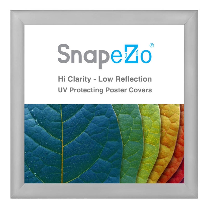 Cadre en aluminium Snapezo crème 36 x 48 Snap Premium Series, chargement frontal, affiche en aluminium, Argent, 37 po x 37 po