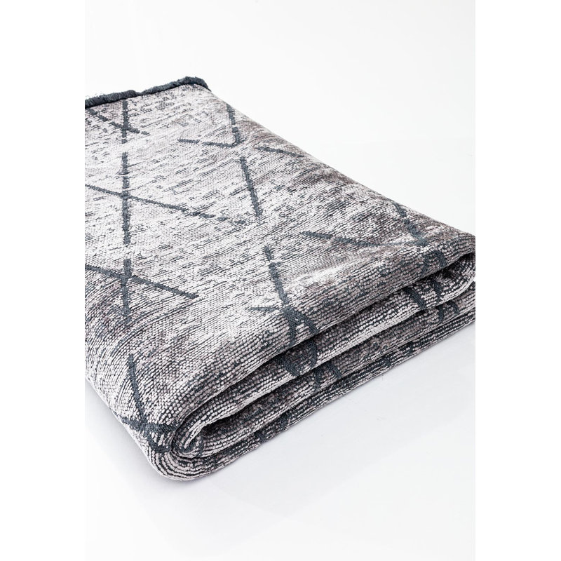 Rapture Geometric Shapes Area Rug in Gray, Rectangle 6'7" x 8'3"