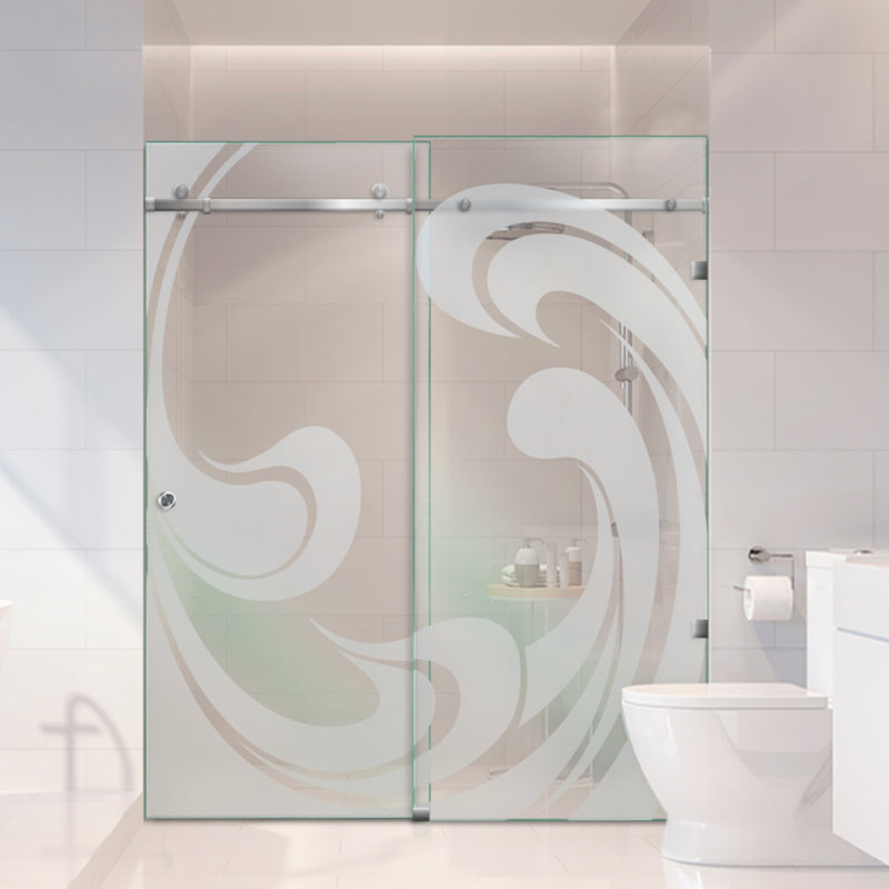 Douche en verre 64 po x H 80 po, Gauche, Non privé
