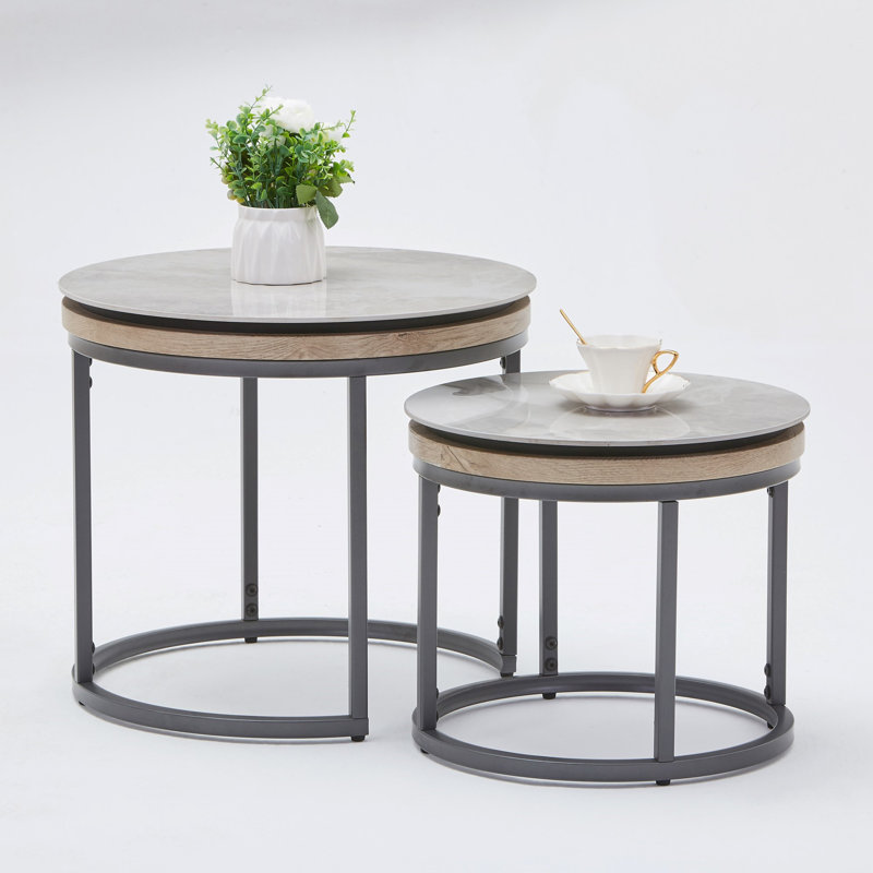 Beverli Frame Nesting Tables, Grey