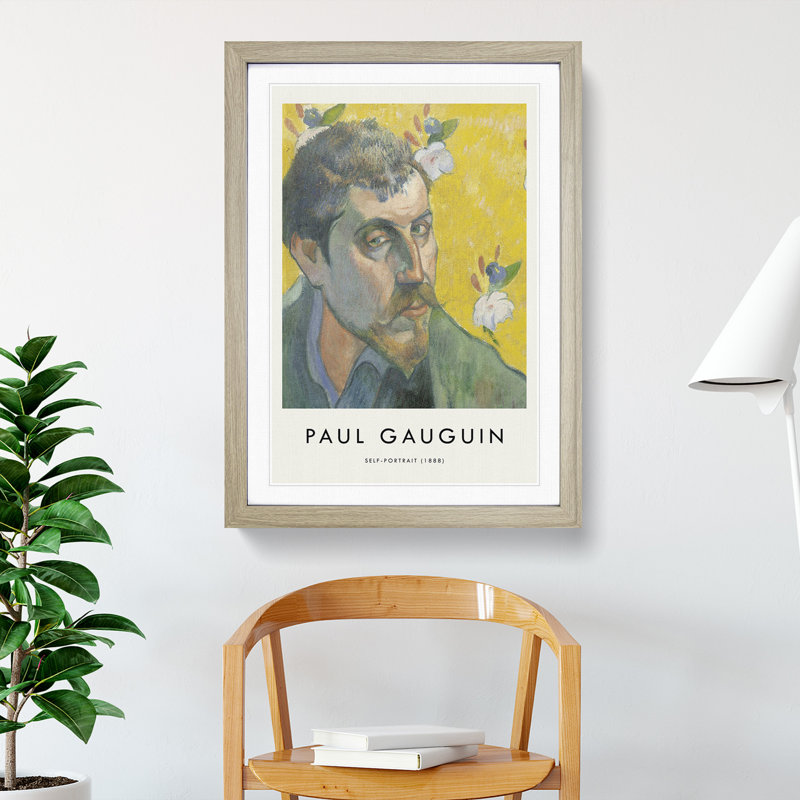 Self Portrait Vol.4 by Paul Gauguin - Picture Frame Painting, Oak, 48cm H x 36cm W x 2cm D