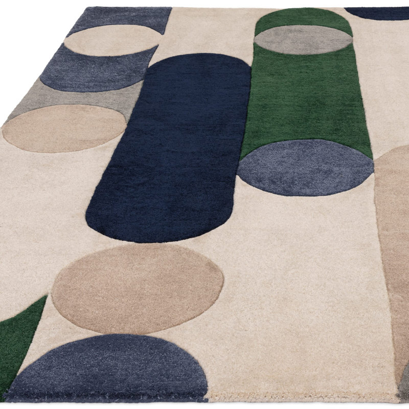 Maleah Hand Tufted Recycled P.E.T Beige/Blue/Green Area Rug, Rectangle 160 x 230cm