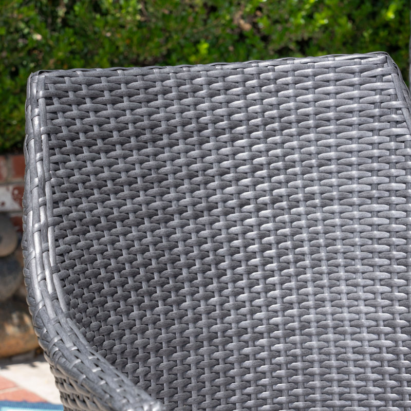 Ensemble repas 5 pièces avec coussins Jahson, Structure grise / coussin gris clair