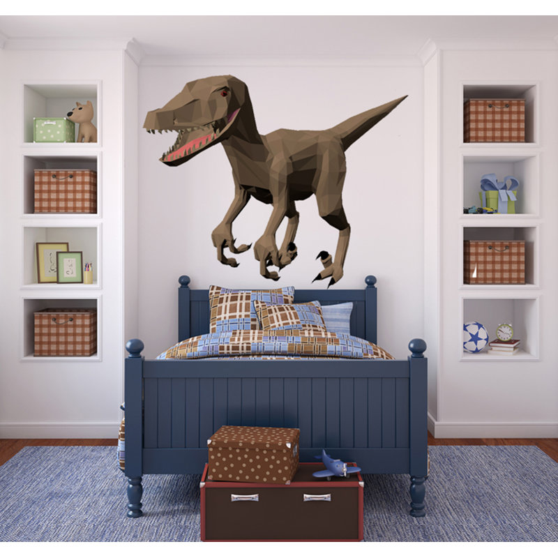 Décalcomanie murale dinosaure polygonal, H 46 po x l 59 po
