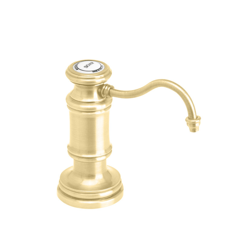 Traditional Soap/Lotion Dispenser - Hook Spout, Polished Brass