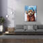 «Portrait of a Little Dog with Scarf and Wool Hat» par Momart, art mural sur toile-1703576402
