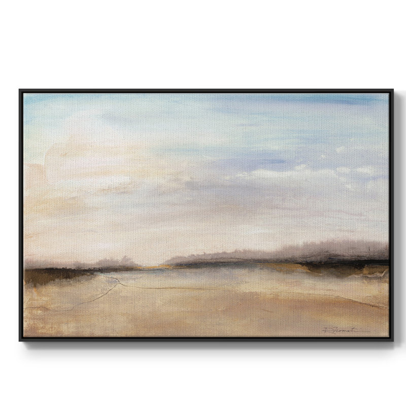 " Mirage ", 25" H x 37" W x 2" D, Black Floater Framed Canvas
