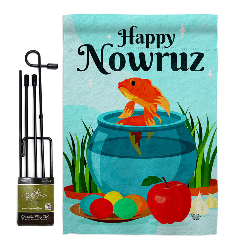 Ensemble de drapeaux persans en polyester 19 x 13 po Nowruz