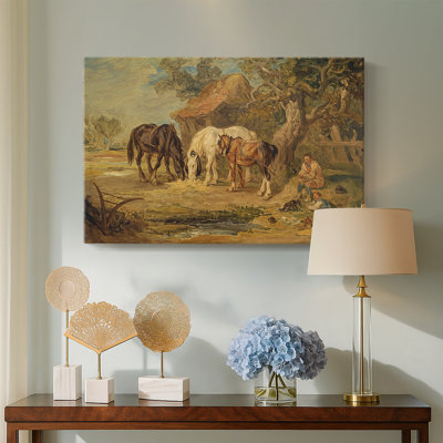 Farmyard Scene with Horses-James Ward-Gallery Wrapped Canvas-c. early 19th Century