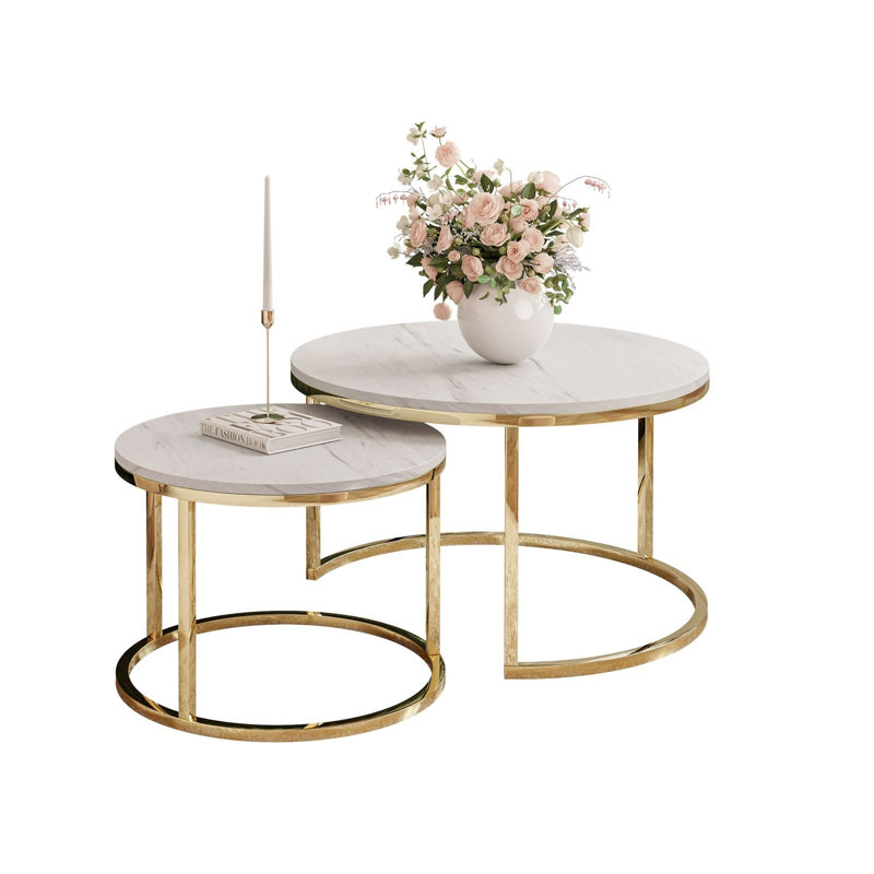 Micheroux 2 Piece Coffee Table, Marmur Levanto