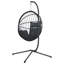  Fauteuil suspendu suspendu anthracite, acier noir, corde, rotin