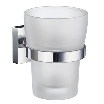 Wall mounted tumbler/toothbrush square escutcheon 