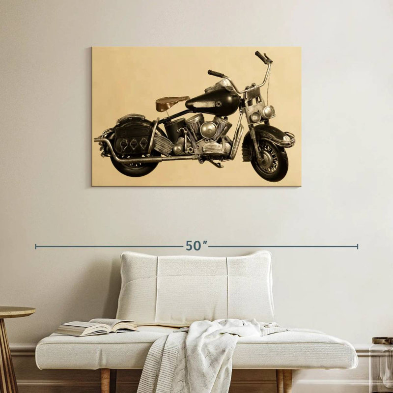 Old Motorcycle, 26" H x 39" W