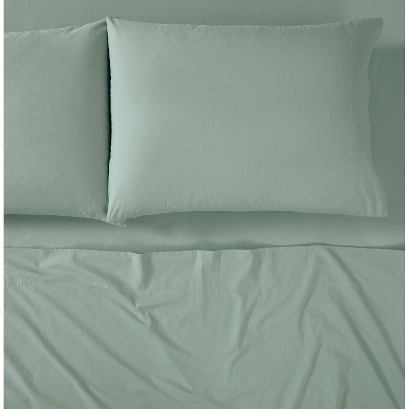 The Farmhouse by Rachel Ashwell Washed Cotton Sheet Set, Twin Sheet Set with 1  Pillowcase, Green