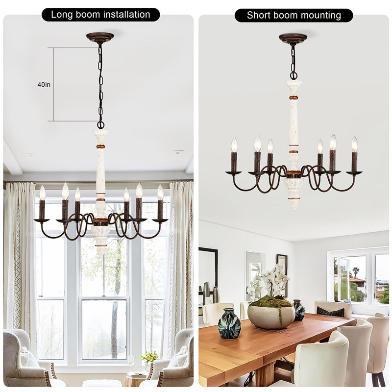 Luminaire suspendu de style rétro avec 6 lumières