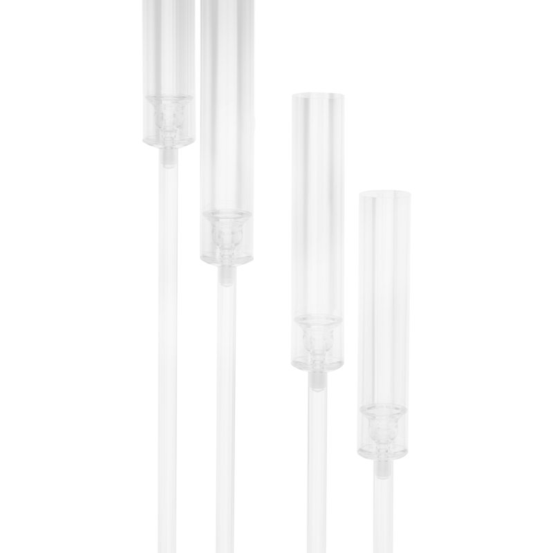 2 pièces bougeoir en acrylique à 8 bras, candélabre transparent à 8 bras, ajustement de bougies à DEL de 0,8 po