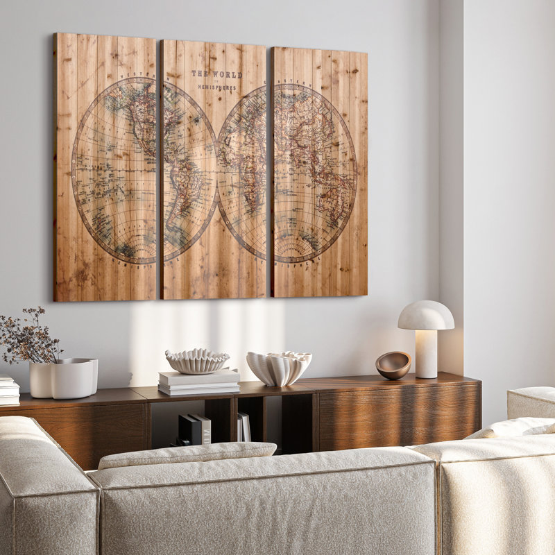 « cartographie », impression sur bois