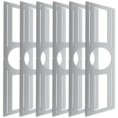 Flat Rough-in Plate for 6" LED downlights, new construction pre-mounting guide plate - Pack of 6