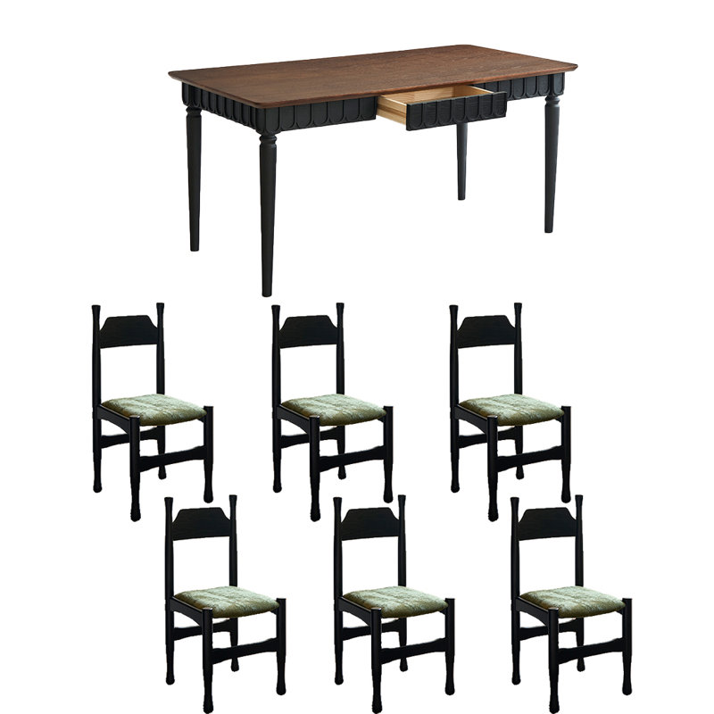 Ensemble de table de salle à manger rétro Vintage, H 29,53 po x L 62,99 po x l 31,5 po