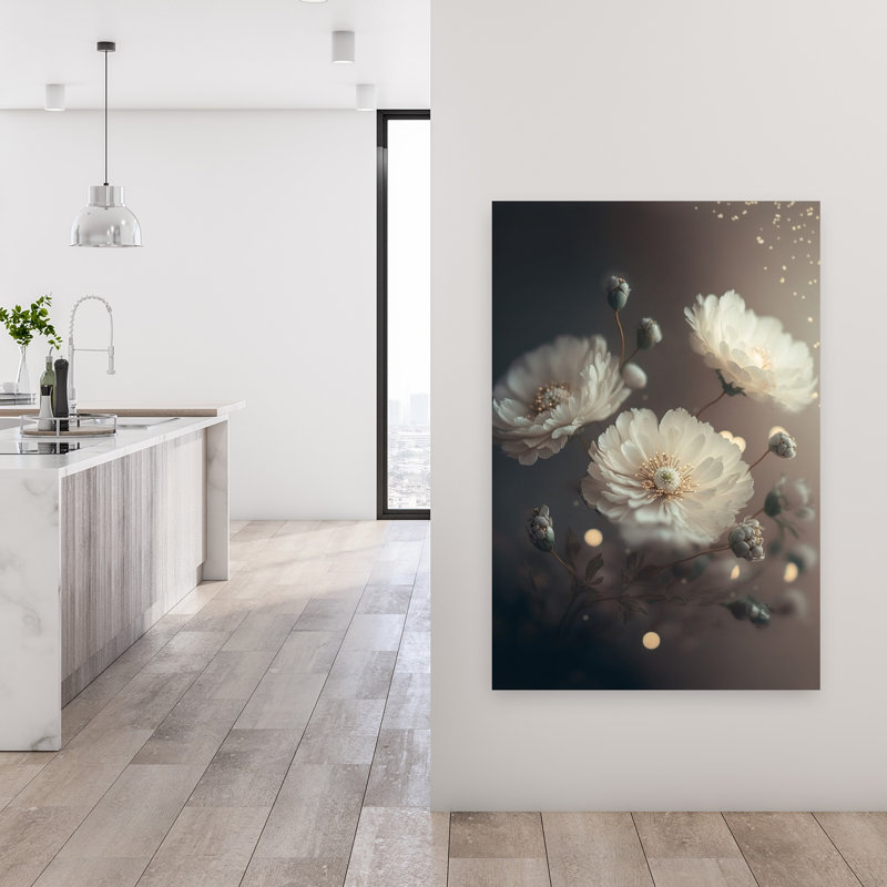 «Ethereal Blooms Modern Flower», reproduction d'art murale, H 48 po x l 32 po