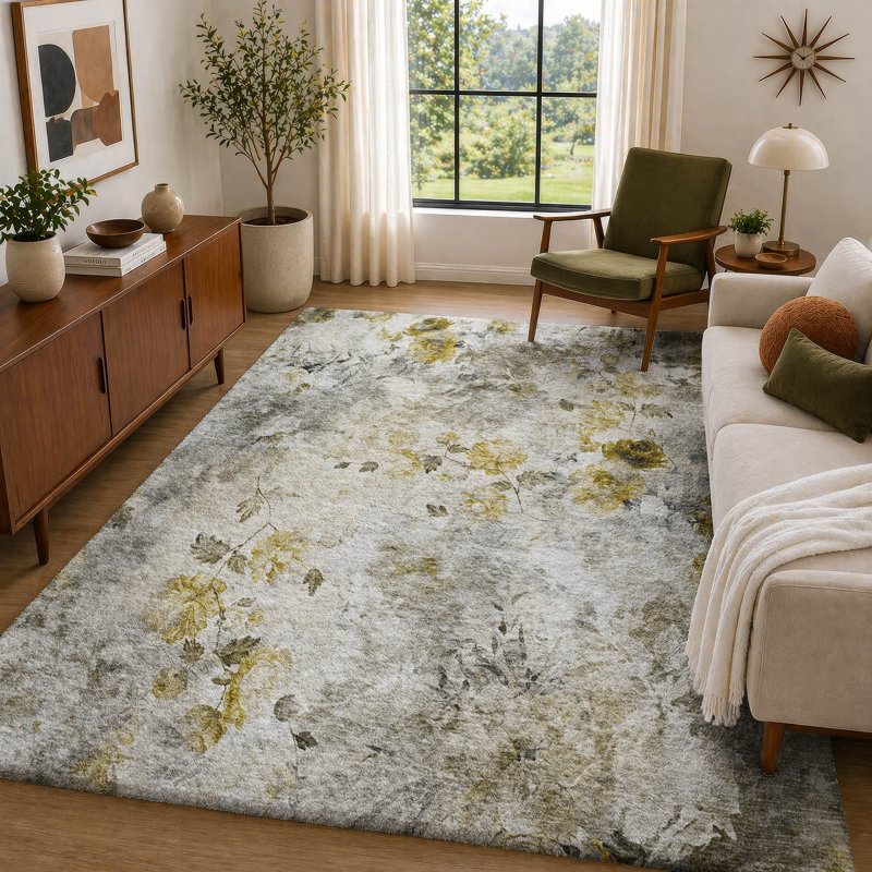 Tapis à poil long de qualité supérieure lavable à la machine ADS724, Taupe, 3 pi x 5 pi